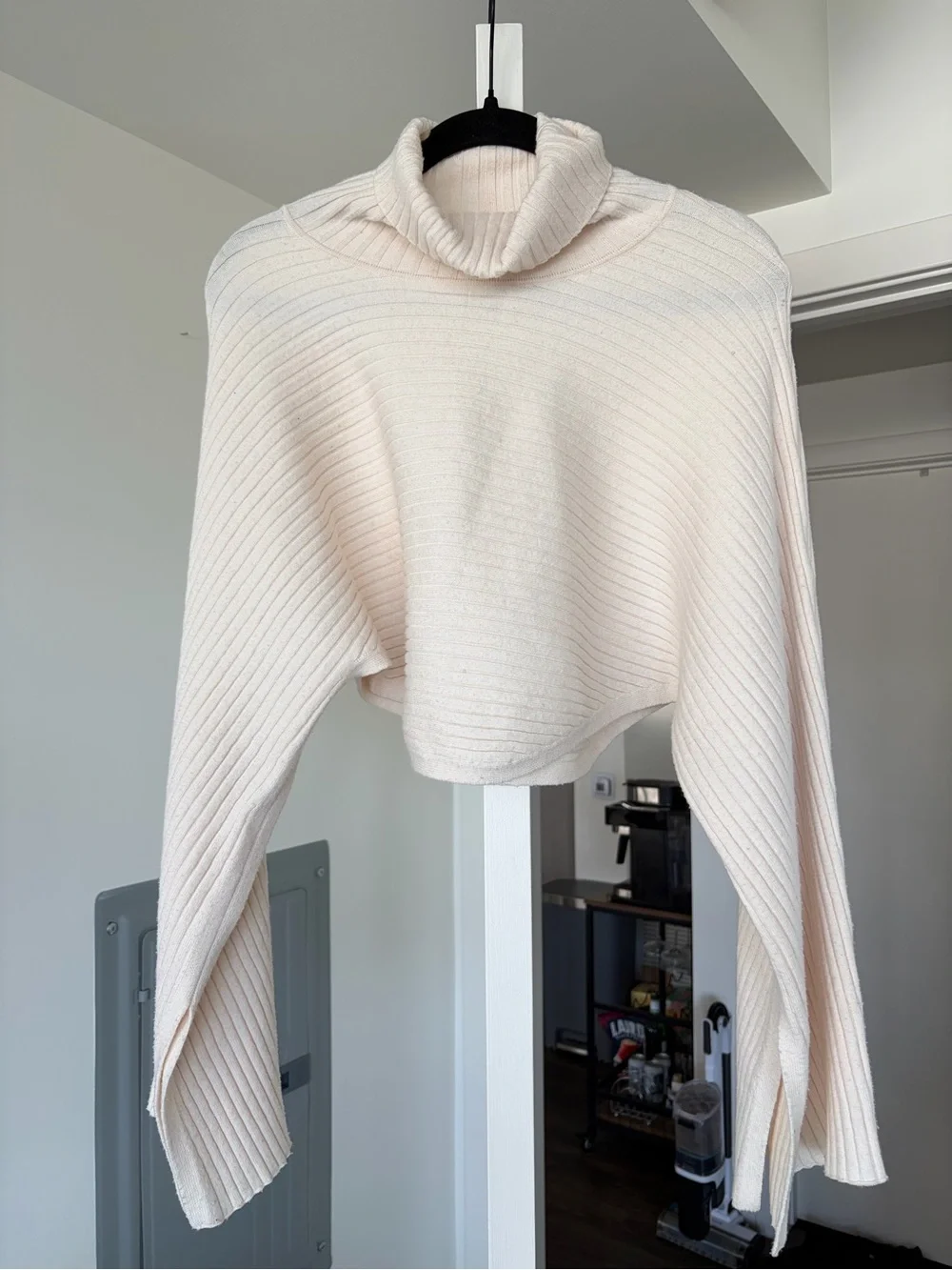 Free People Billie Mock Neck Sweater Cream Size Medium